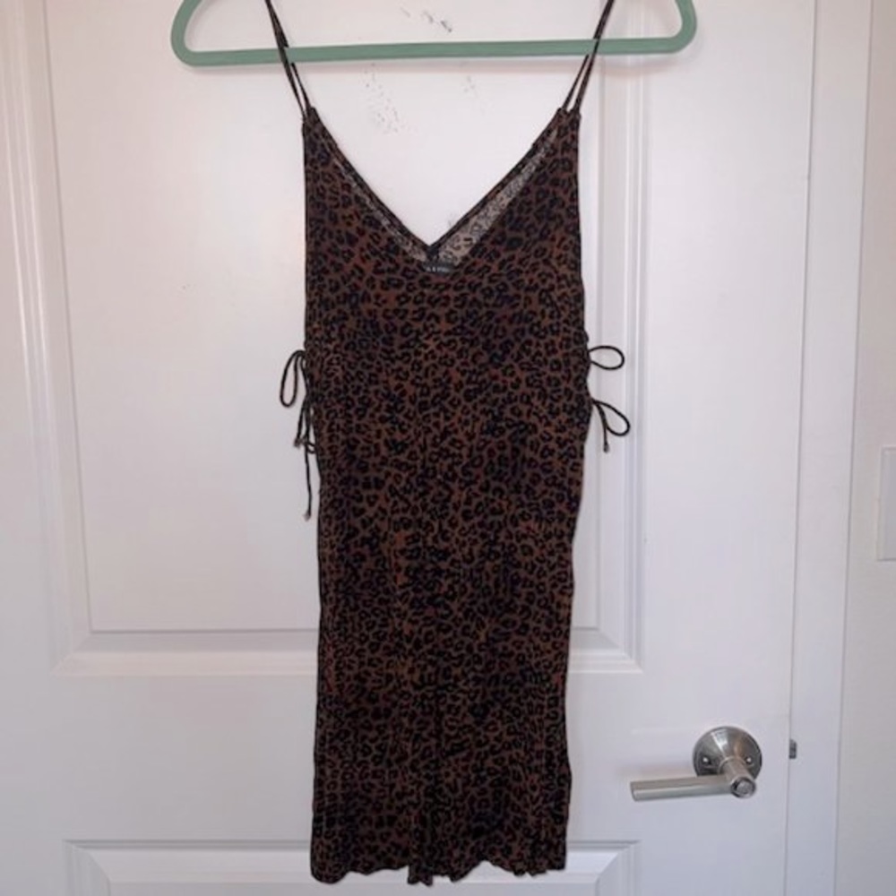 Kendall And Kylie Tie Leopard Slip Dress